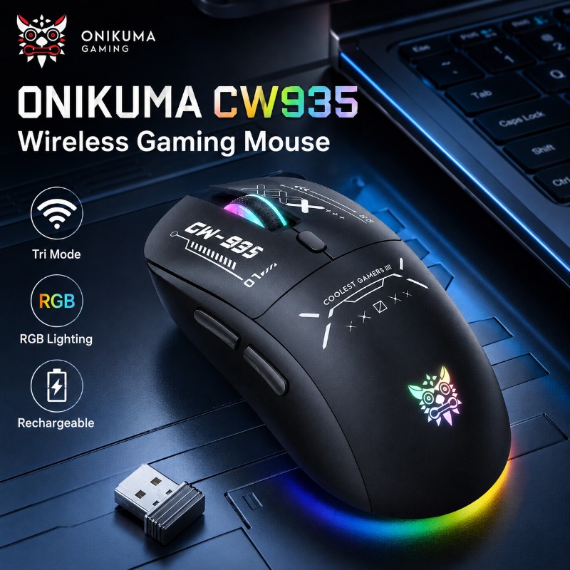 Esports Essential Gaming Pc - ONIKUMA CW935 Draadloze Gaming Muis Tri-Mode