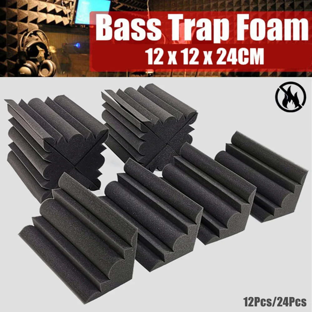 Sound Dampening Foam - 12/24Pcs 12X12X24Cm Bass Traps Akoestisch Schuim