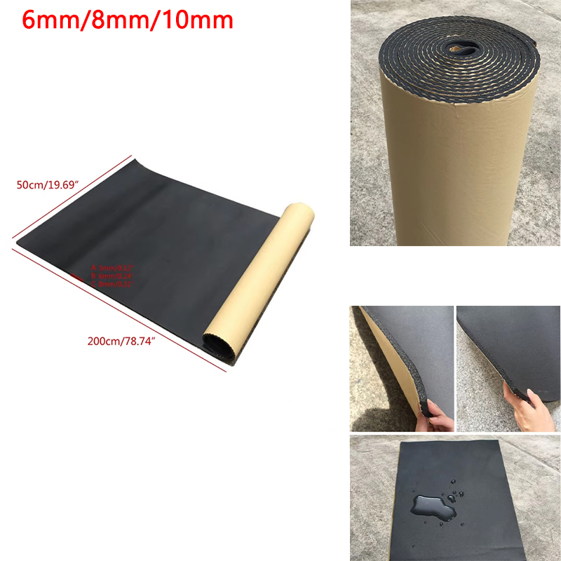 Sound Dampening Foam - 1 Rol 200cmx50cm 6mm/8mm/10mm Zelfklevende Gesloten