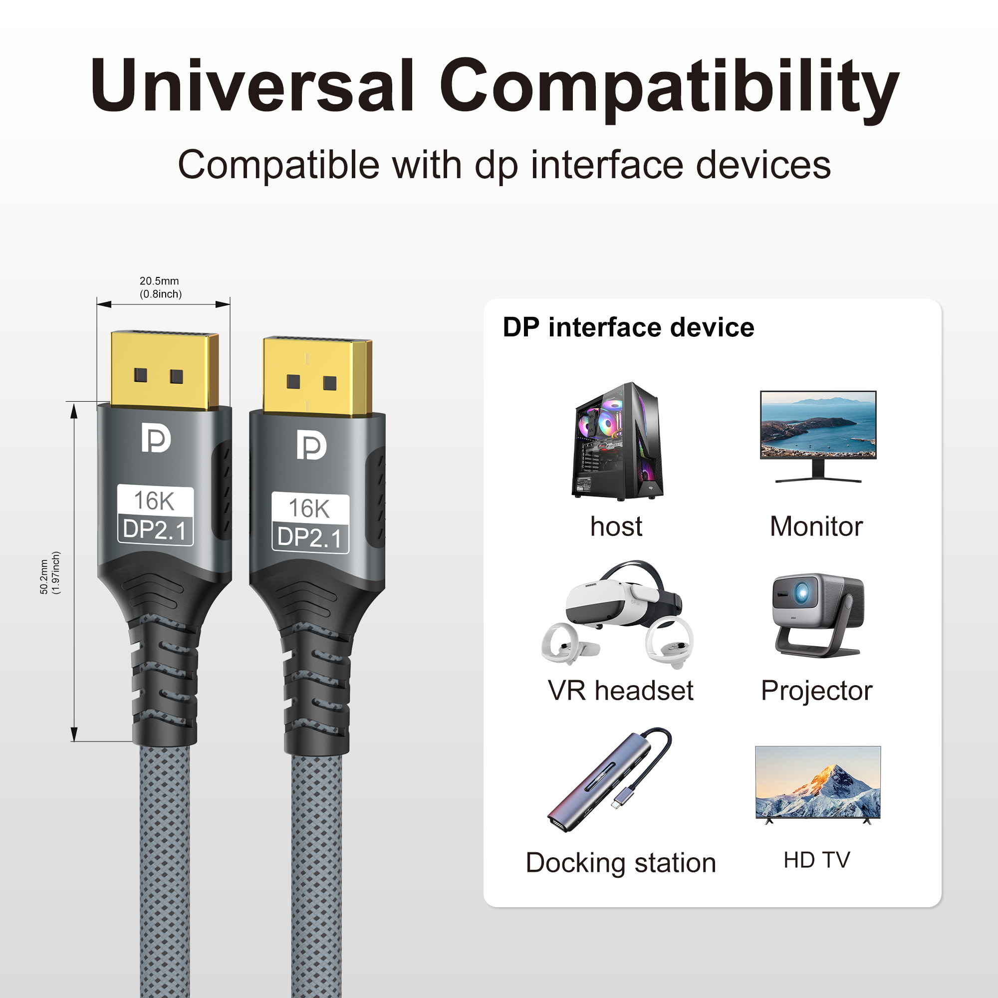 Displayport 2.1 16K DP-kabel 8 - Gaming Speaker 2.1 recensie en prijs
