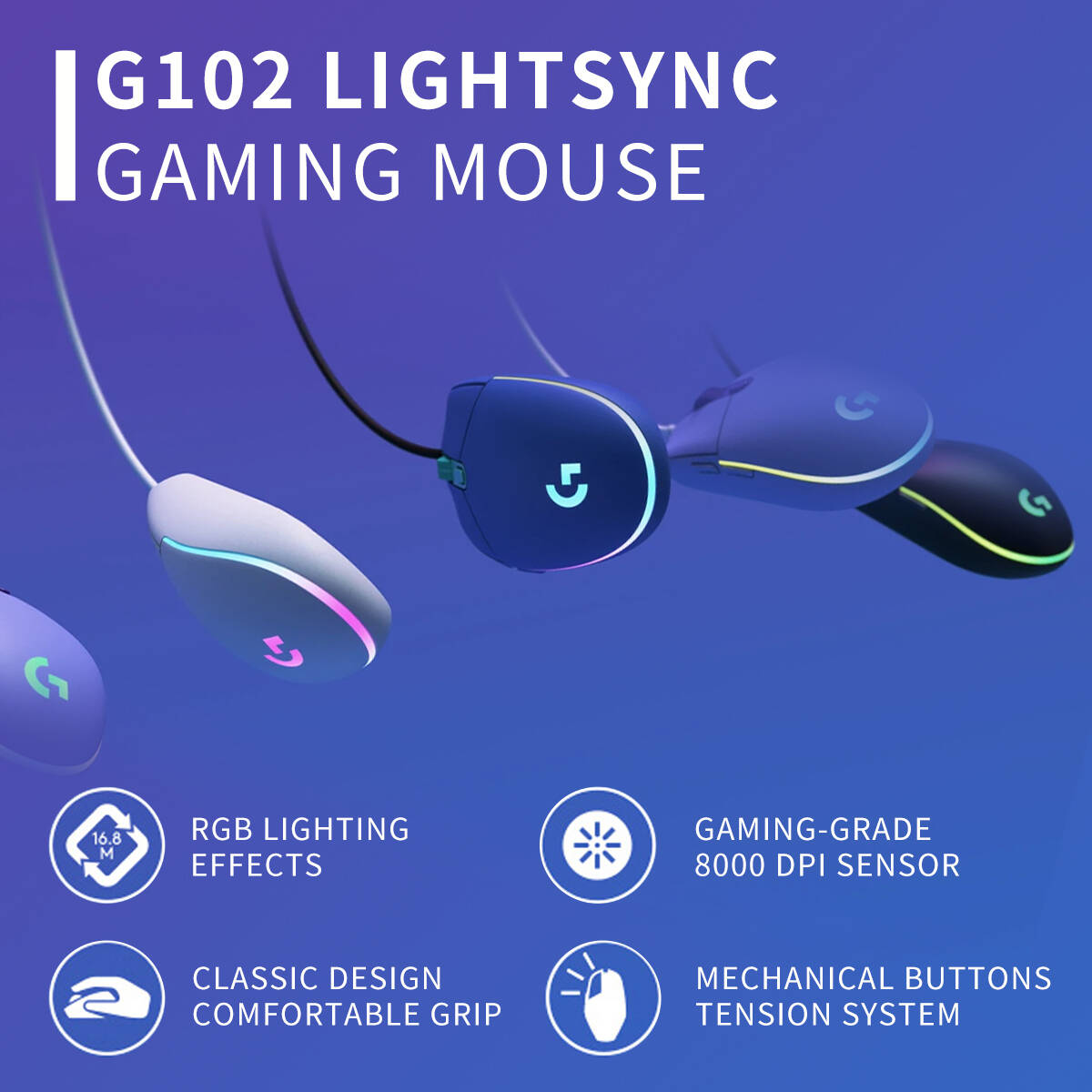 Logitech G102 Bedrade Gamingmu - Esports Gaming Tournaments recensie en prijs